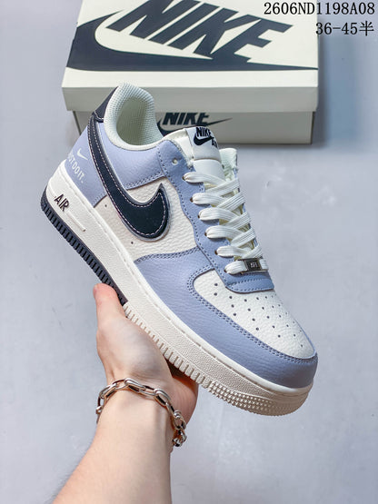 Nike Air Force 1 '07 Low Sneakers in White and Light Blue