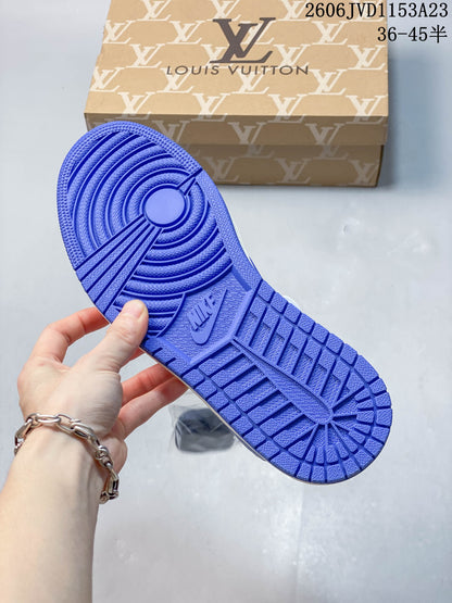 Air Jordan 1 Low Fragment x Travis Scott White Blue Sneakers