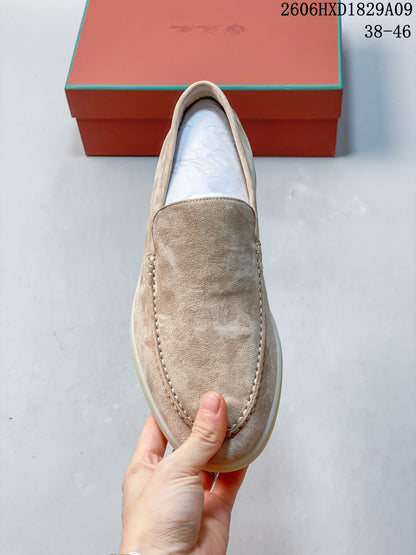 Loro Piana Suede-Style Loafers in Beige