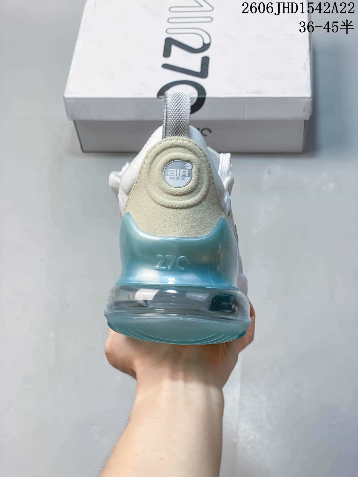 Nike Air Max 270 Premium White and Teal Sneakers