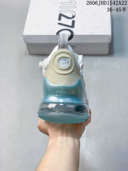 Nike Air Max 270 Premium White and Teal Sneakers