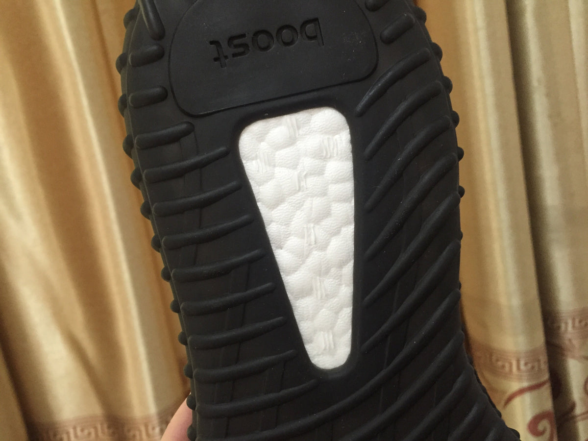 Yeezy 350 V2 Black and Red Knit Sneakers