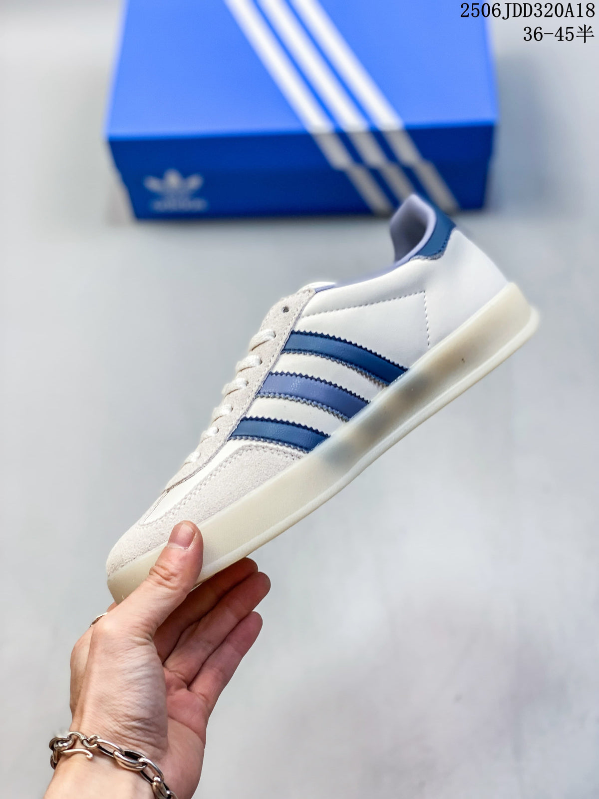 Adidas Gazelle Sneakers, Off-White and Blue