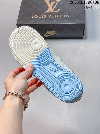 Nike Air Force 1 '07 Low Cream and Blue Sneakers