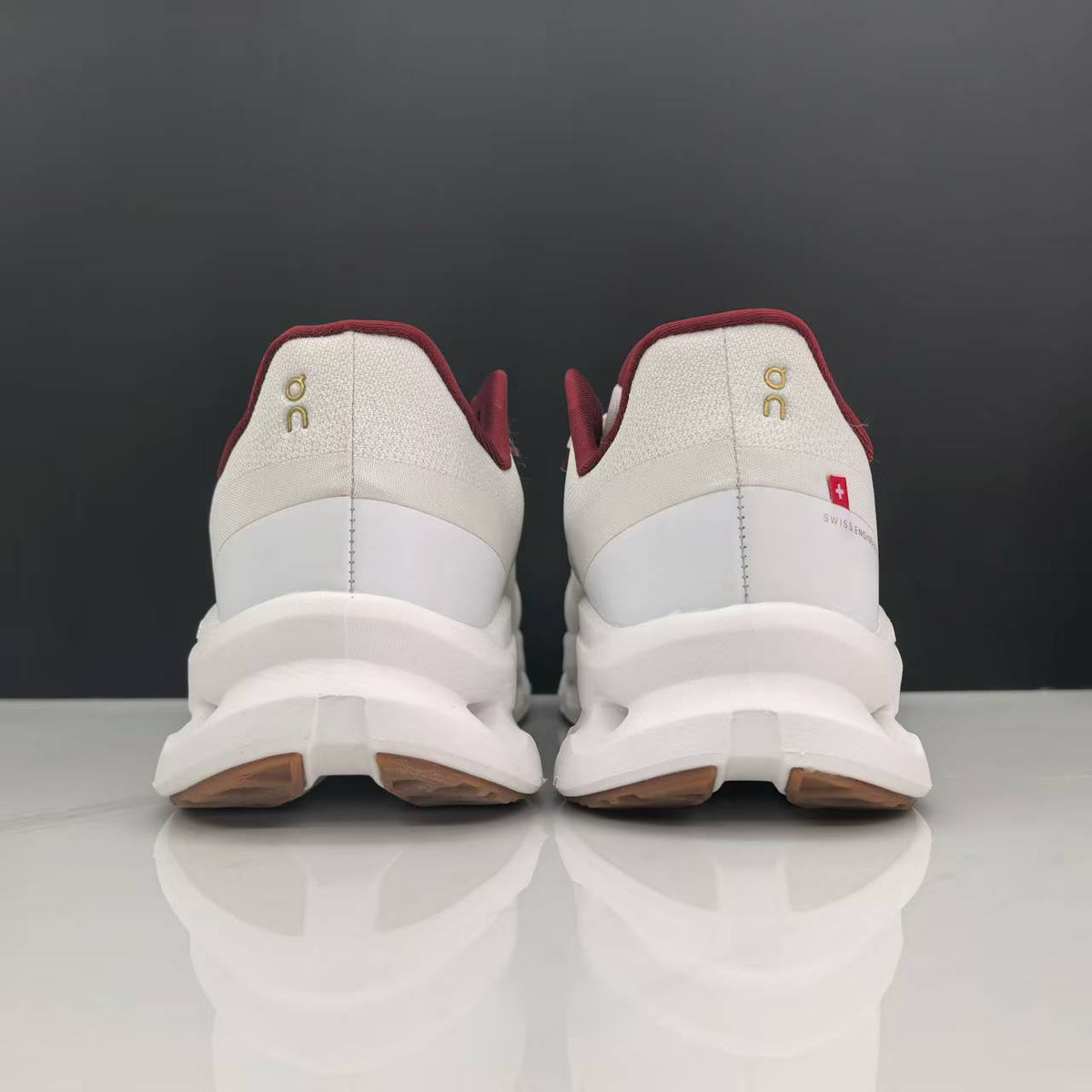 On Cloudmonster 2 Sneakers in Ivory and Burgundy