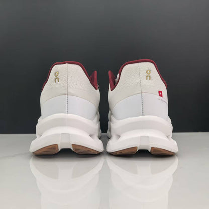 On Cloudmonster 2 Sneakers in Ivory and Burgundy