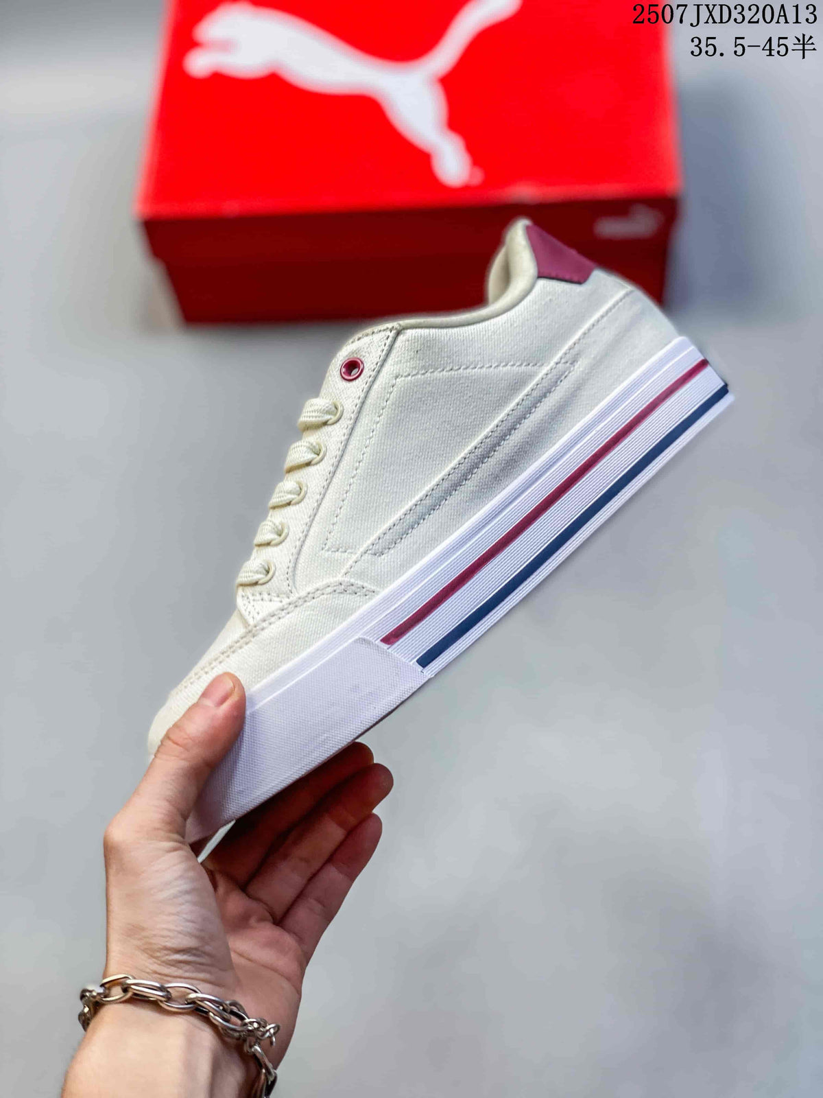 PUMA Palermo Leather Sneakers, Cream, Navy and Burgundy