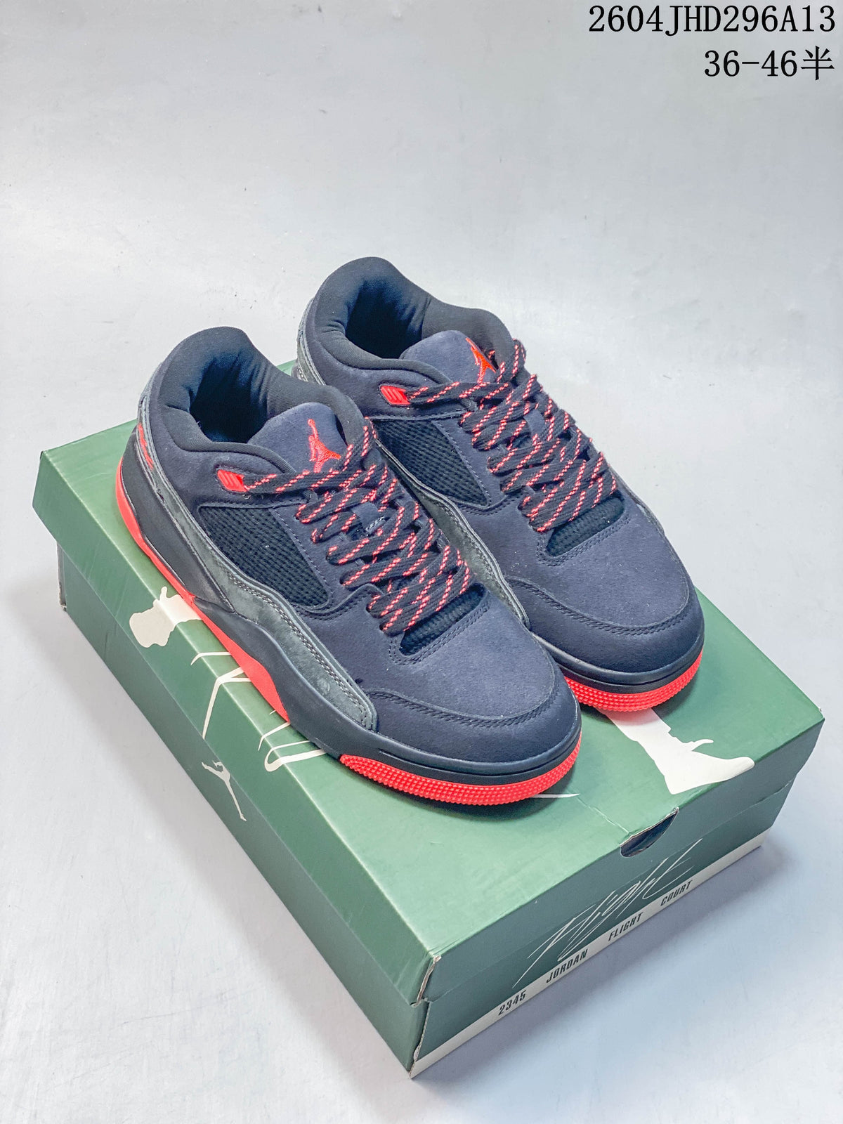 Jordan Low-Top Sneakers in Navy, Gray and Red