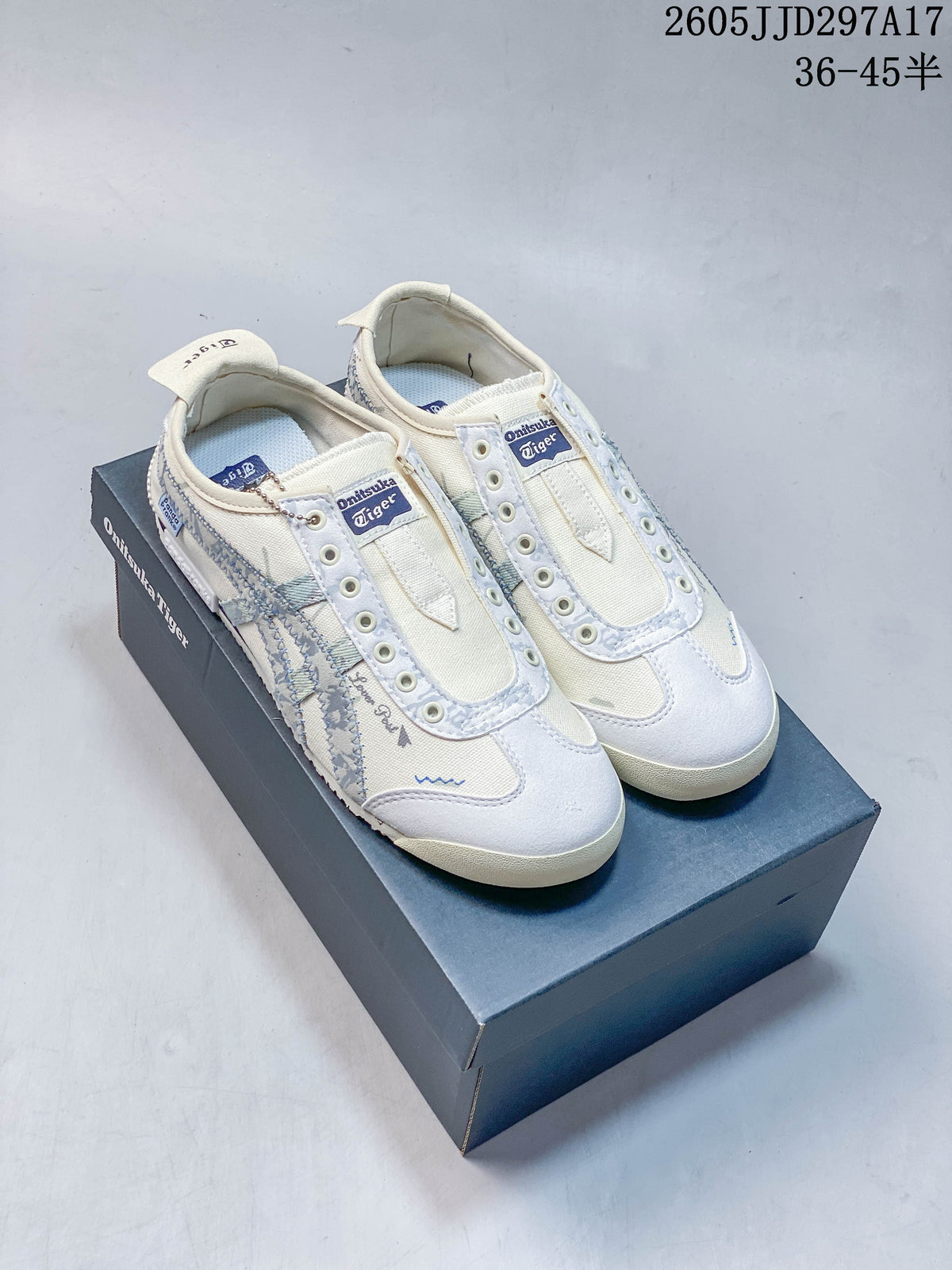 Onitsuka Tiger Mexico 66 Deluxe Sneakers, Cream and Blue