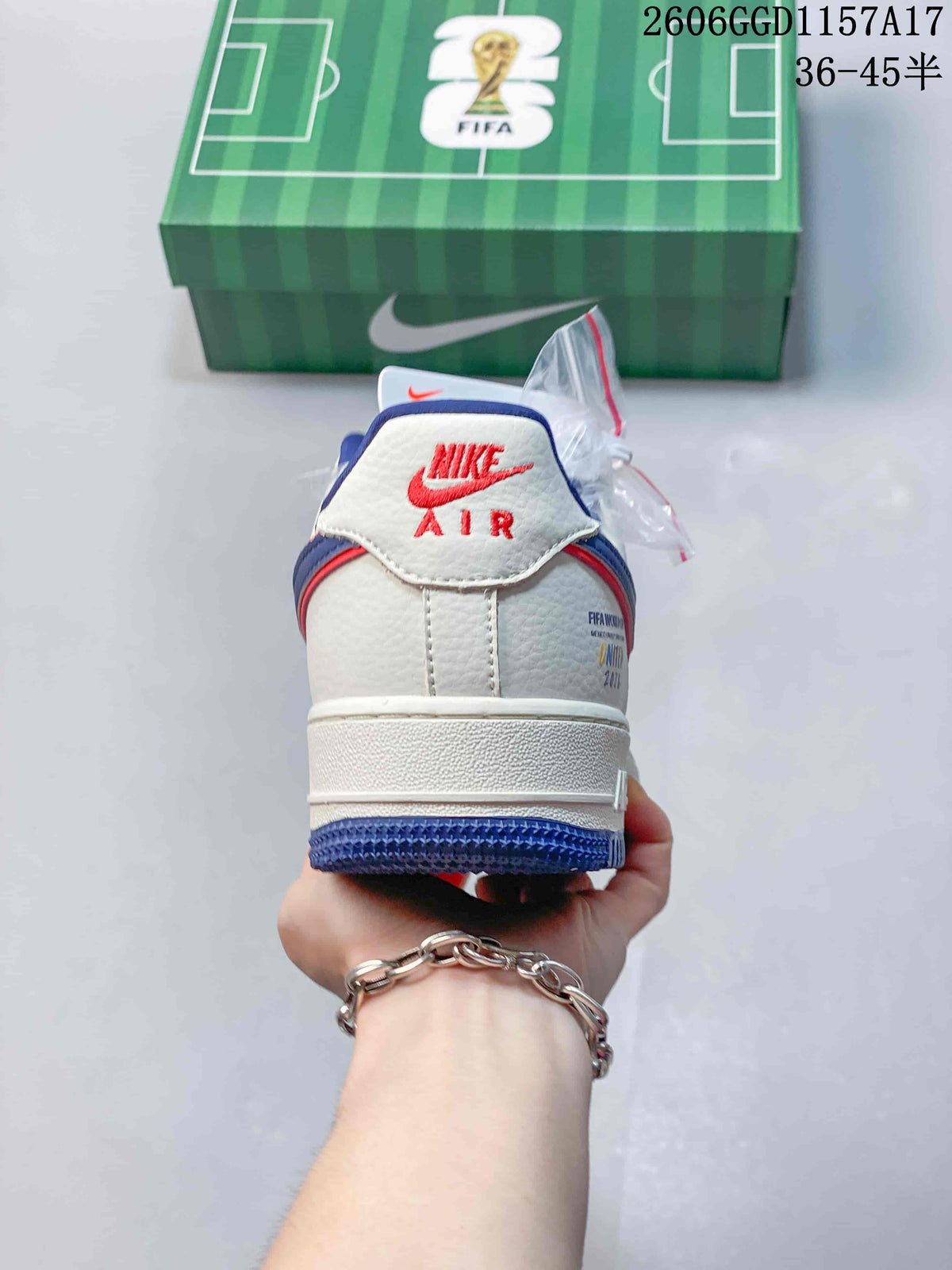 Nike Air Force 1 Low White Blue Red Sneakers