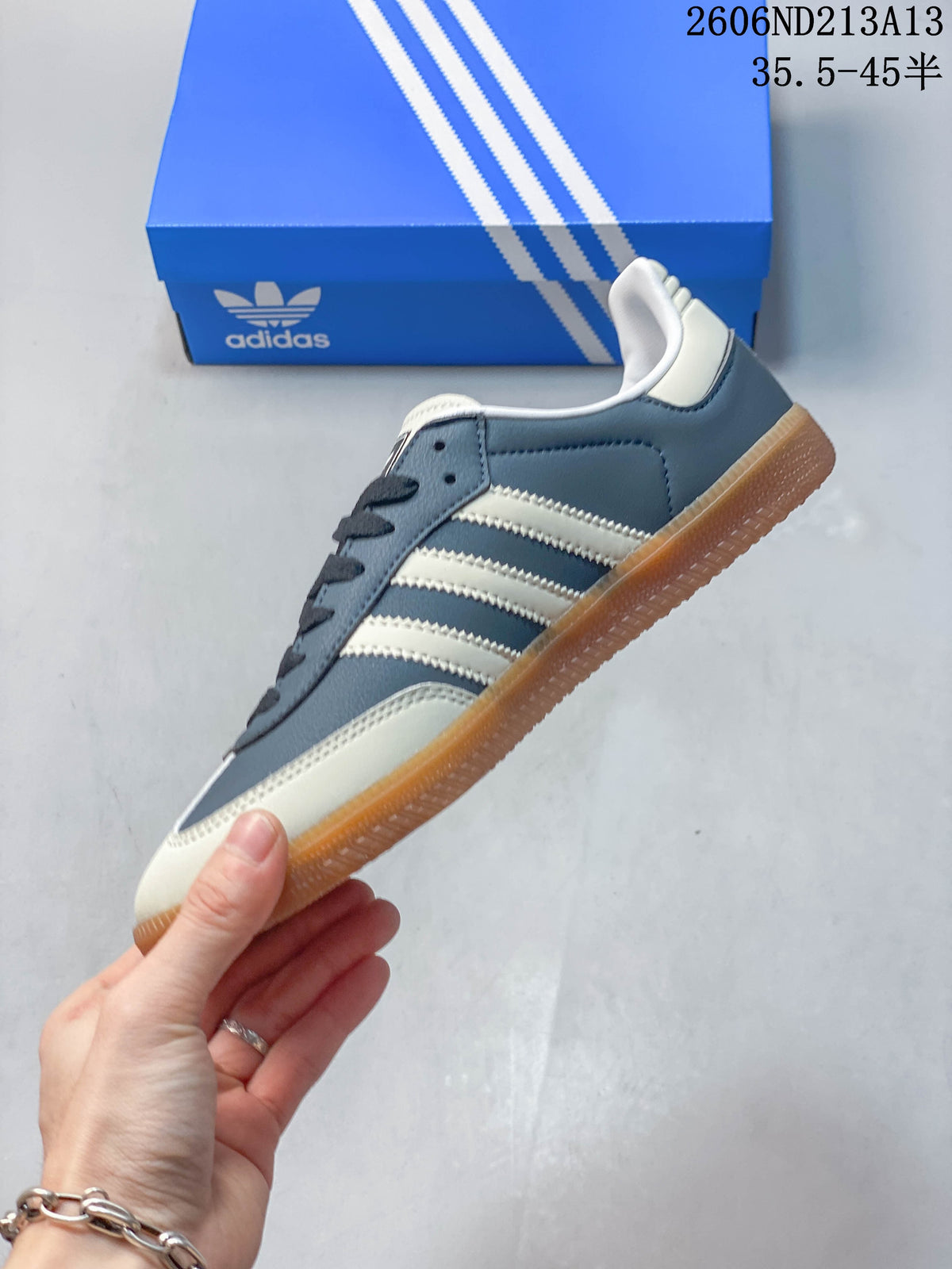 adidas Originals Samba OG Low-Top Sneakers in Blue and Cream