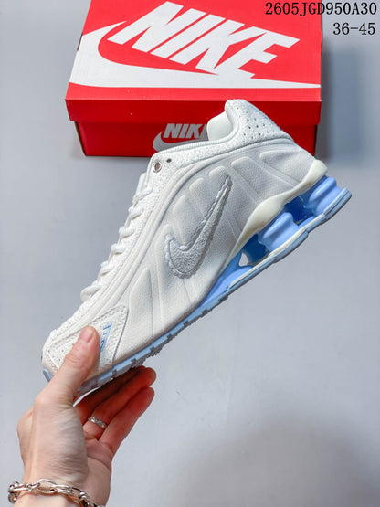 Nike Shox R4 Women's Sneakers White and Light Blue
