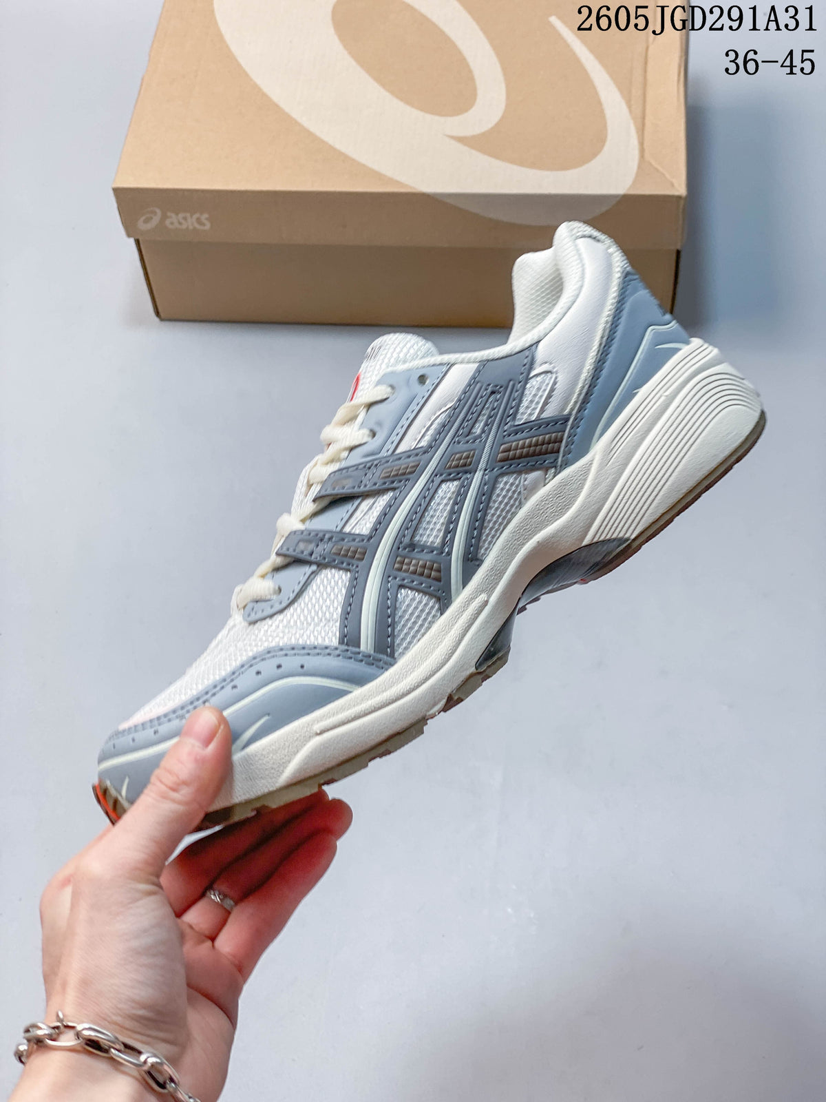ASICS GEL-Style Mesh Sneakers in White and Blue Gray