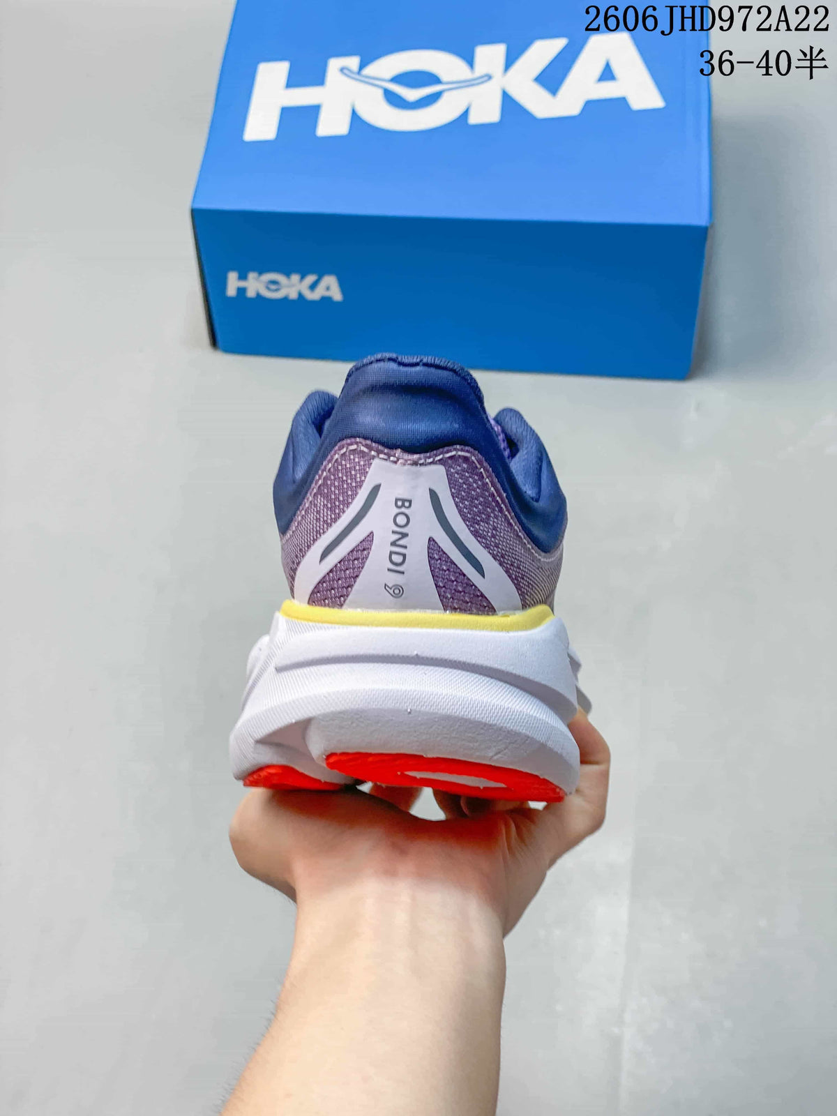 HOKA Bondi 9 Running Shoes, Lavender and Blue, 1162012