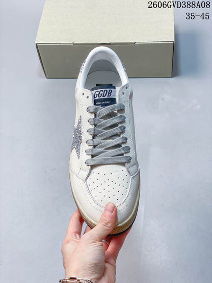 Golden Goose Super-Star White Silver Glitter Sneakers