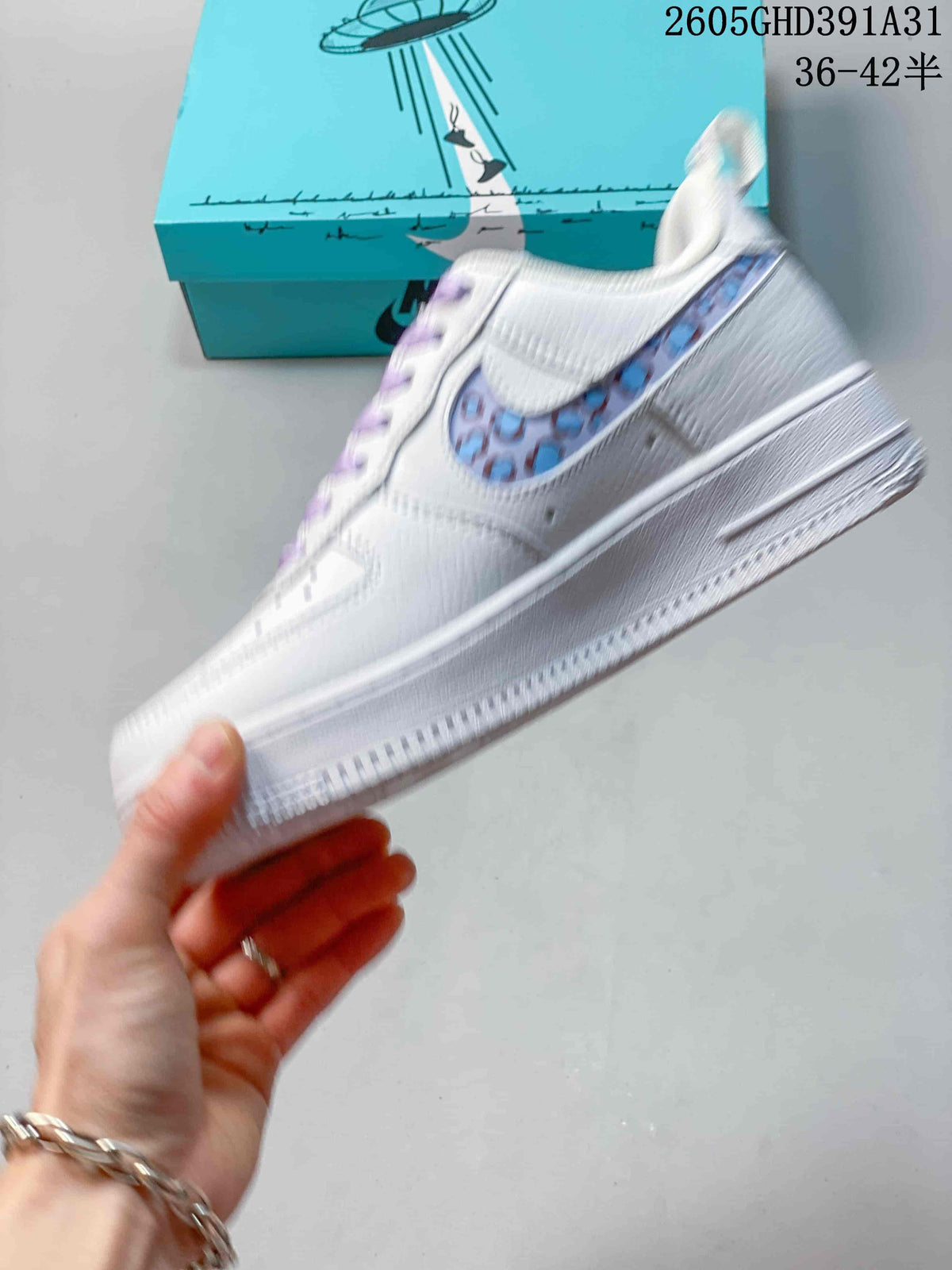 Nike Air Force 1 Low White and Lavender Sneakers