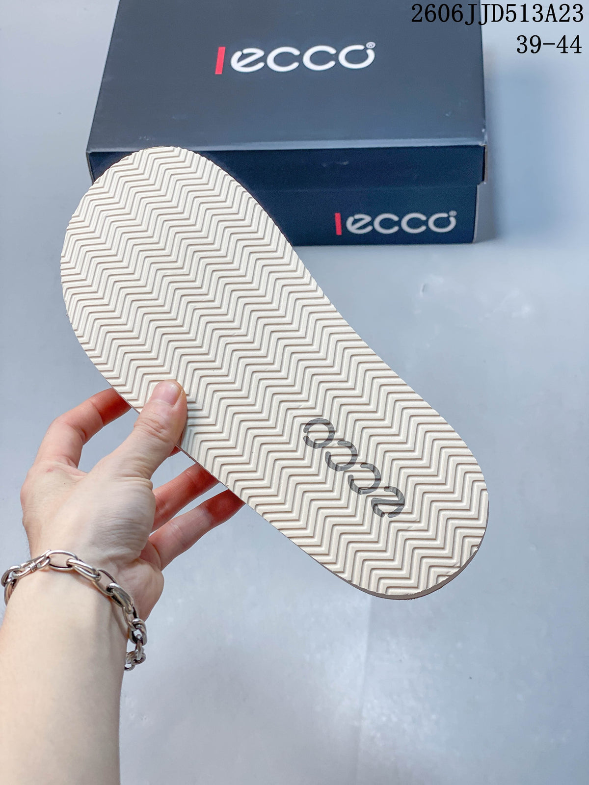 ECCO Double-Buckle Slide Sandals in Taupe