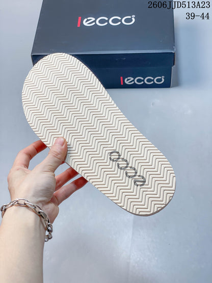 ECCO Double-Buckle Slide Sandals in Taupe