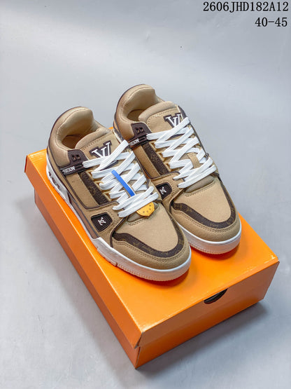 Louis Vuitton Trainer Low-Top Sneakers in Black or Beige