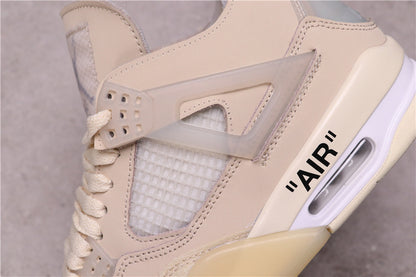 Close-up of the lateral side showing the translucent support panel, mesh insert, printed AIR detail, and visible cushioning window.