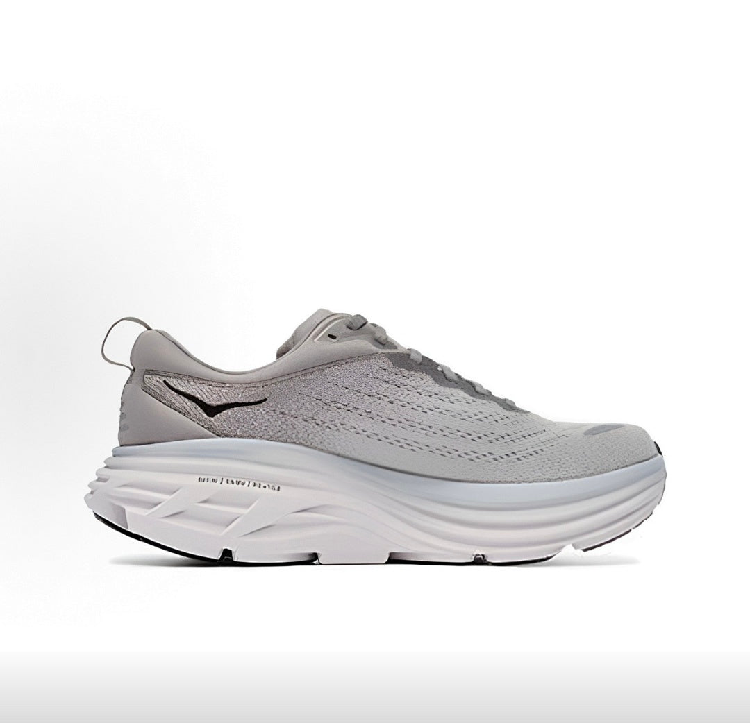 HOKA Bondi 8 Running Shoes in Gray and Black