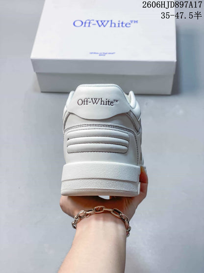 Off-White White Leather Low-Top Sneakers