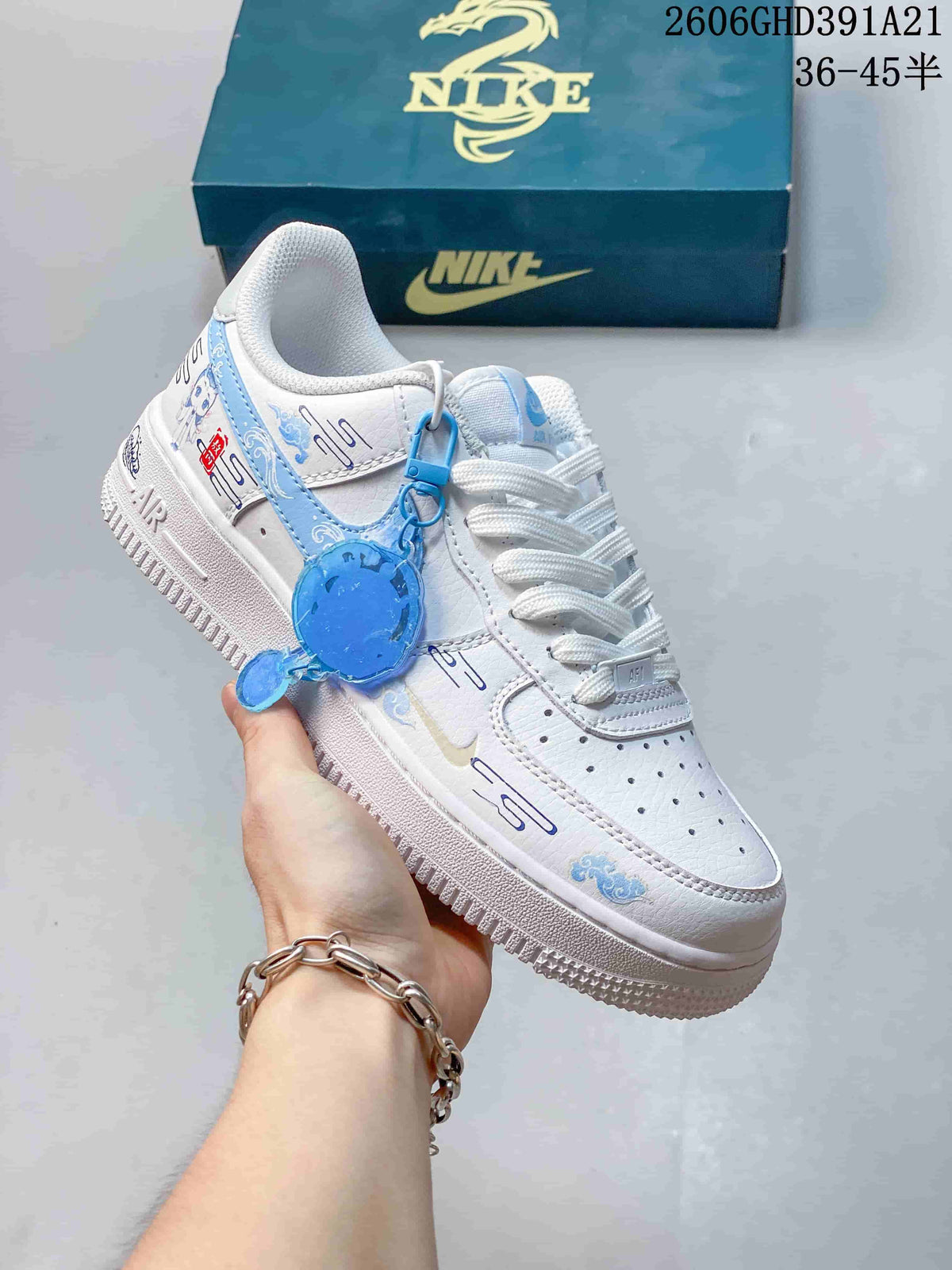 Nike Air Force 1 Low New Year White and Blue Sneakers