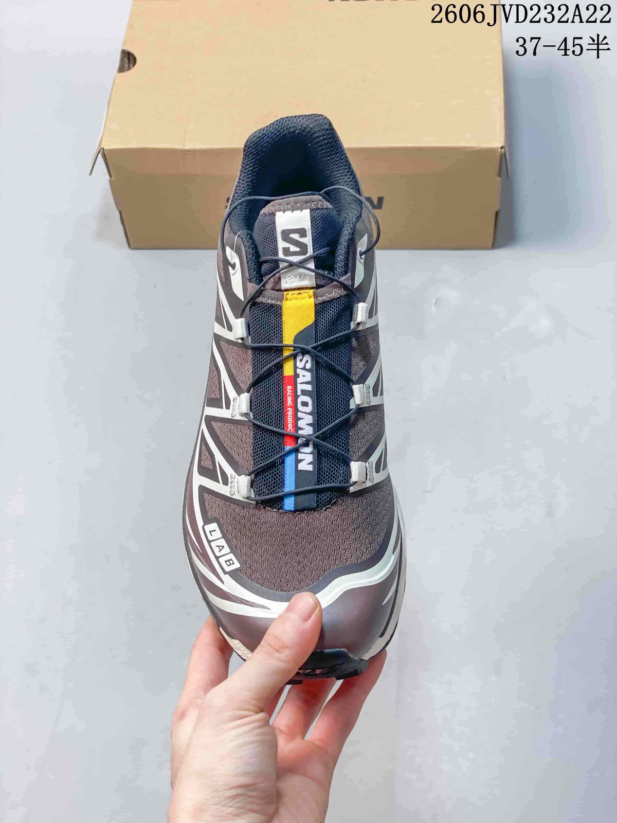 Salomon XT-6 Trail Running Shoes in Brown and Gray