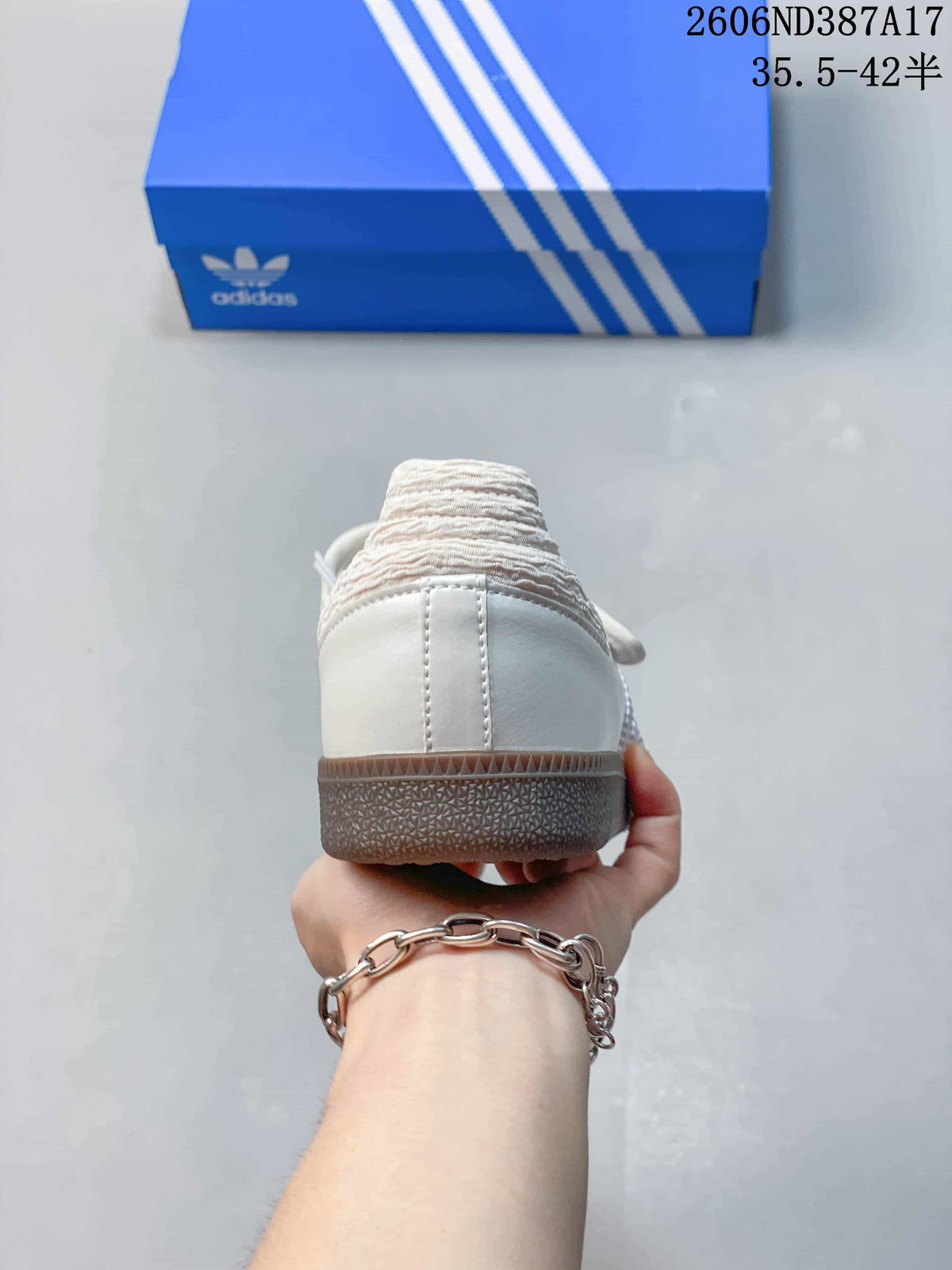 Adidas Samba Jane White Sneakers with Hook-and-Loop Strap