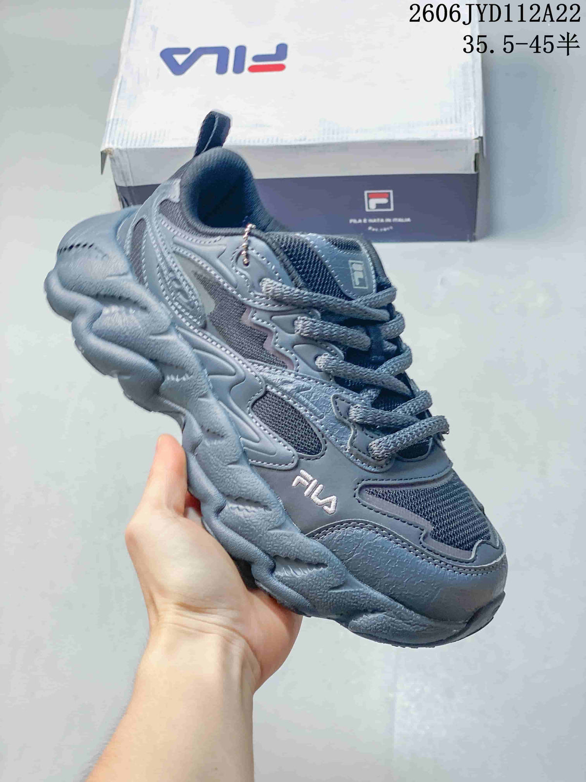 FILA 612520ASUOI Retro Chunky Sneakers, Blue Gray
