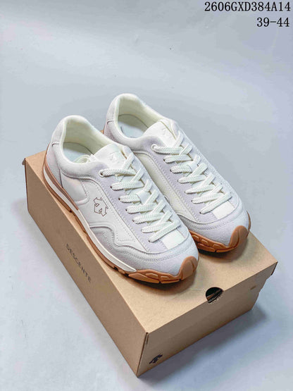 Descente Men's White Casual Sneakers with Gum Sole 2606GXD384A14