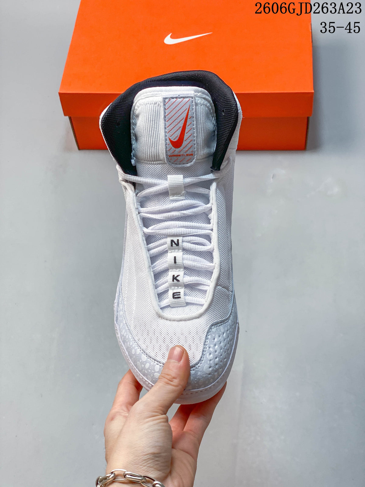 Nike Inflict 4 Wrestling Shoes White and Orange 622130