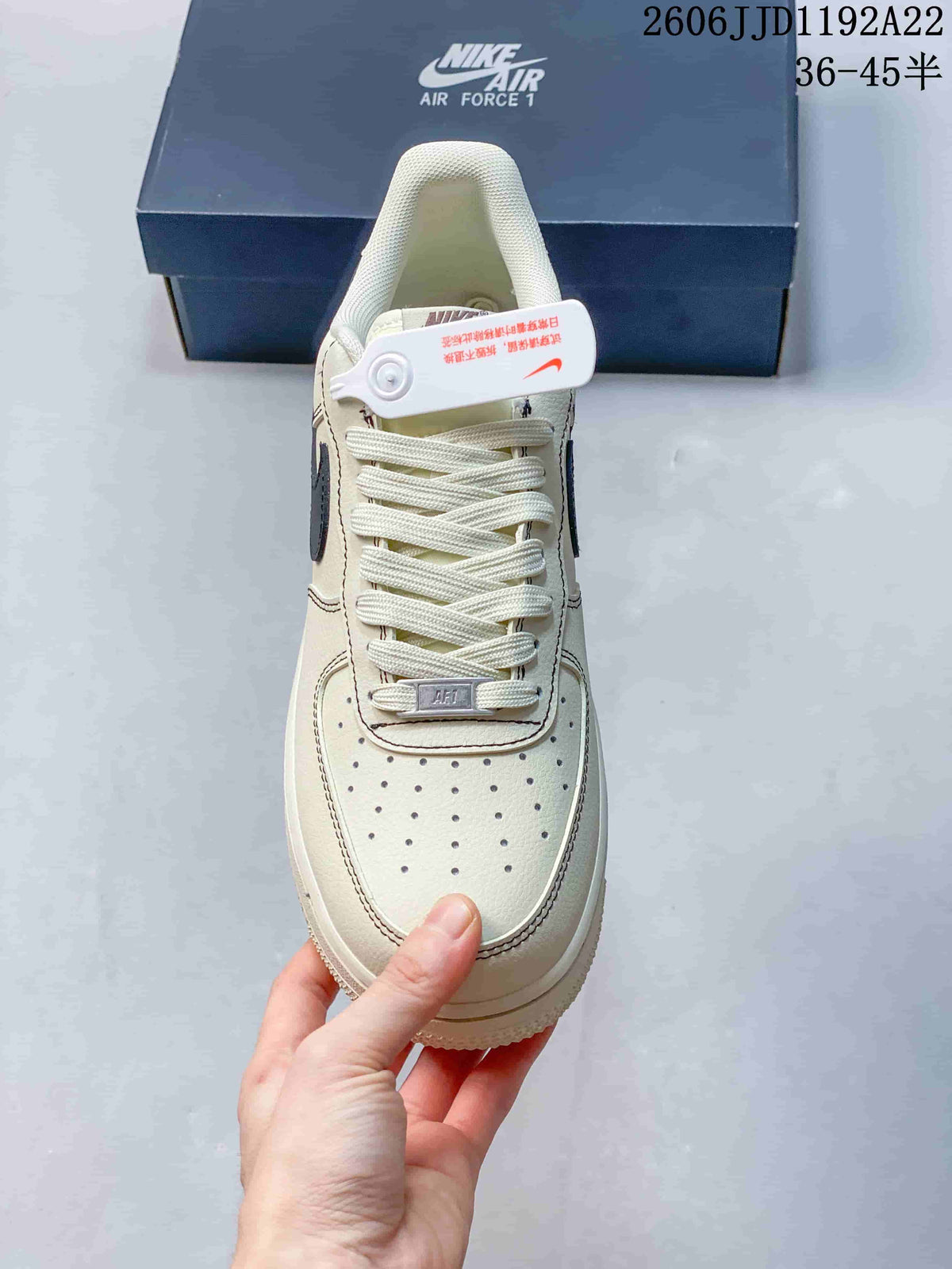 Nike Air Force 1 ’07 Low Blue-and-Ivory Sneakers