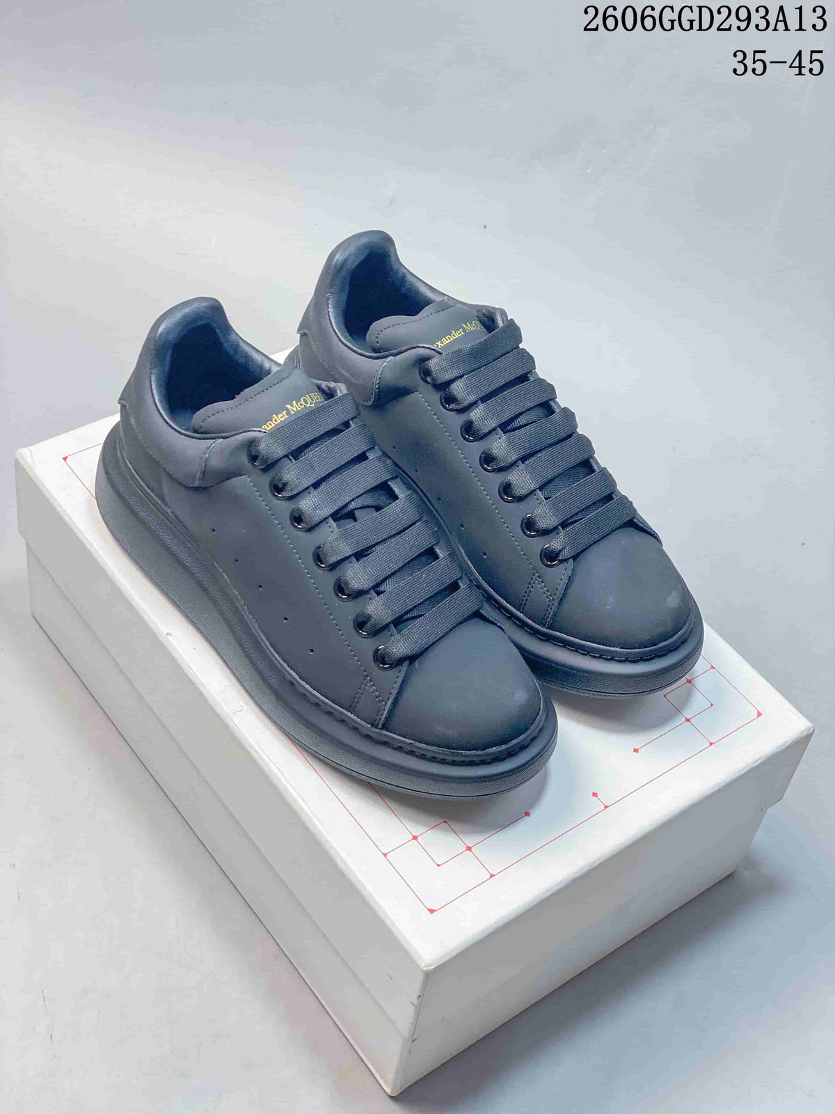 Alexander McQueen Oversized Lace-Up Sneakers in Charcoal