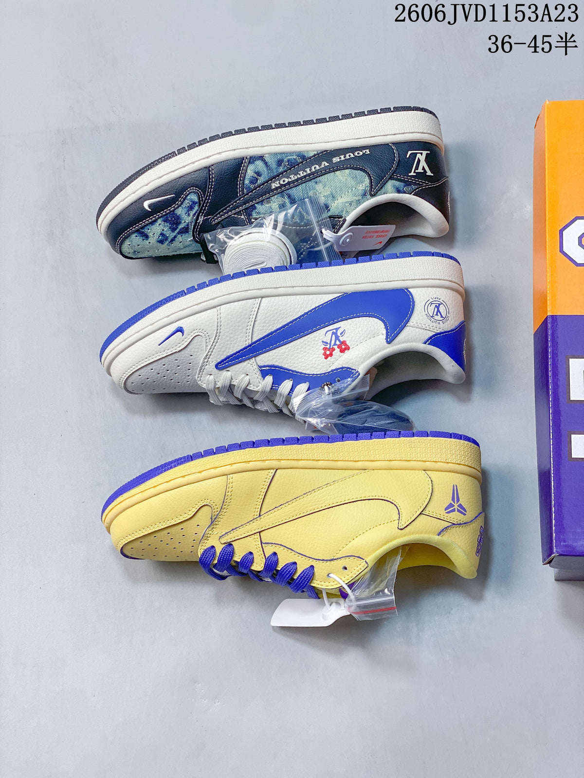 Nike Air Jordan 1 Low-Style Sneakers with Contrast Swoosh