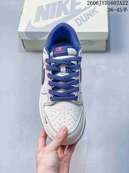 Nike SB Dunk Low Champion Stripe White Blue Red Sneakers