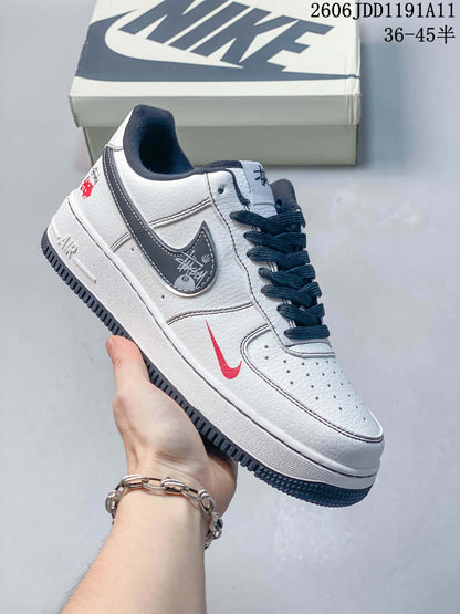 Nike Air Force 1 '07 Low White and Navy Sneakers