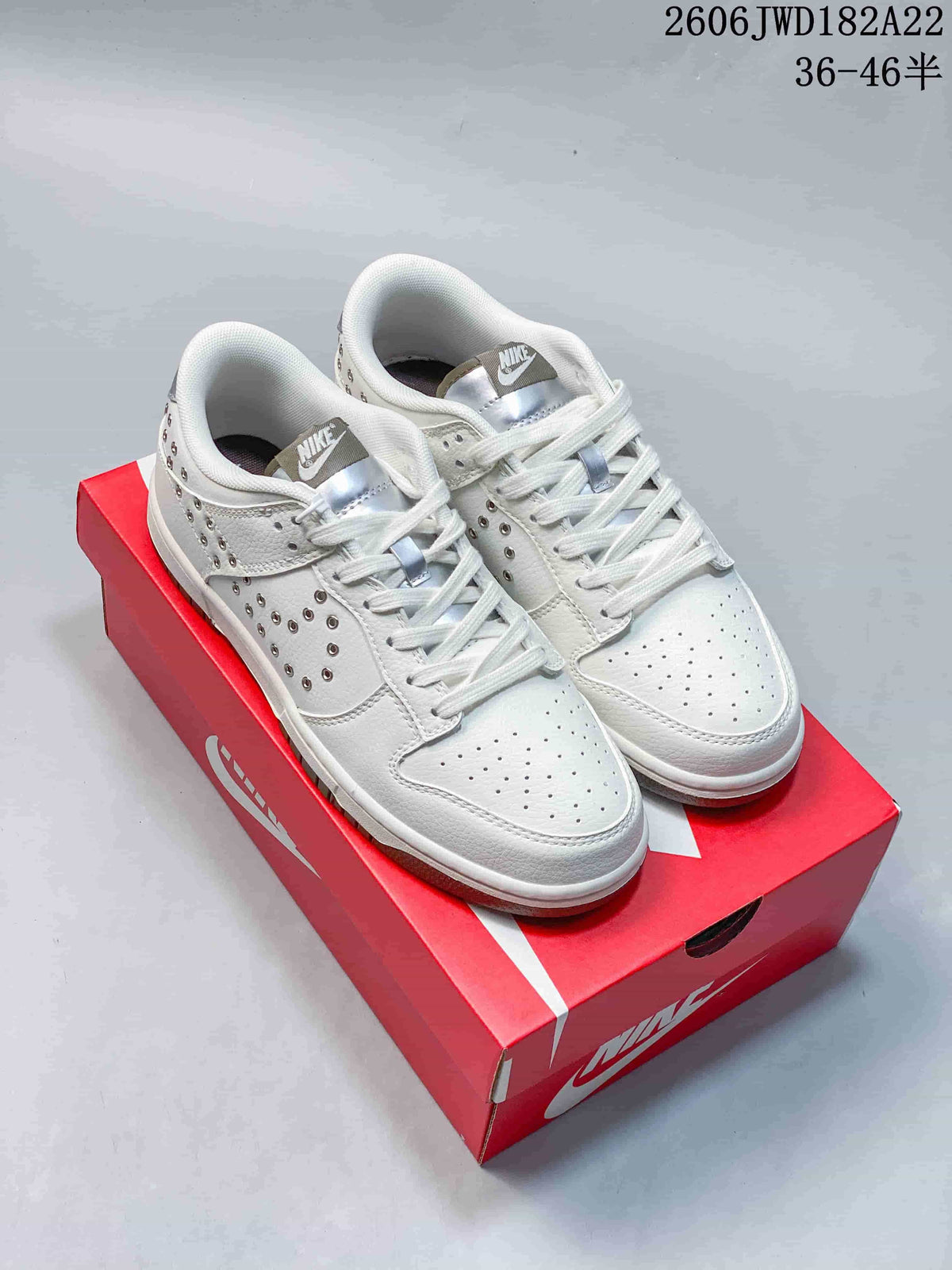 Nike Dunk Low White Studded Sneakers
