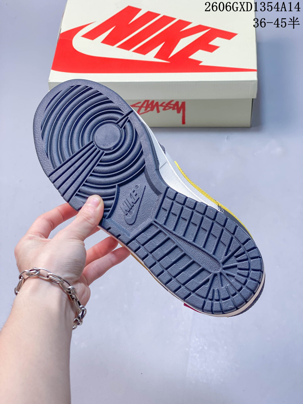 Nike Dunk Low Retro Sneakers in Navy, White and Yellow