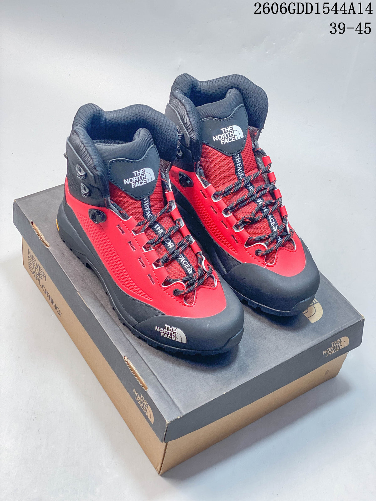 The North Face Verto Alpine Mid Hiking Boots, Red and Gray