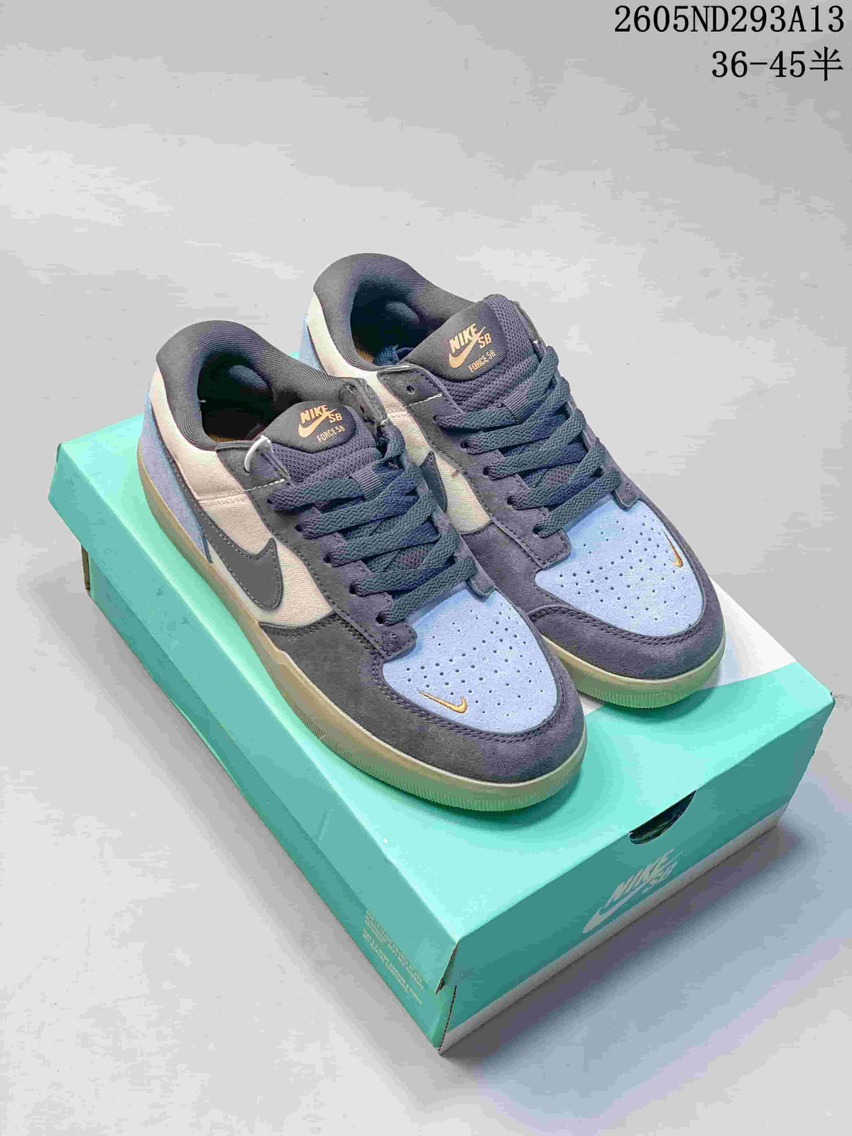 Nike SB Force 58 Low-Top Skate Shoes in Blue and Gray