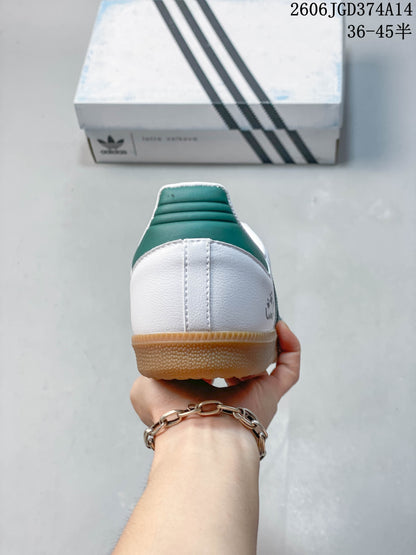 adidas Originals Samba Vegan OG SPD Low-Top Sneakers, White and Green