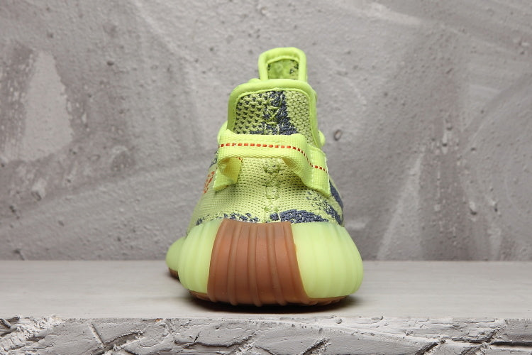 Yeezy Boost 350 V2 Sneakers in Lime Green and Brown