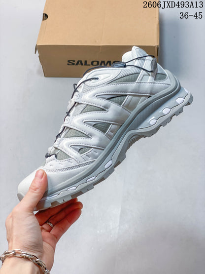 Salomon XA PRO 3D Low-Top Outdoor Sneakers in White and Grey