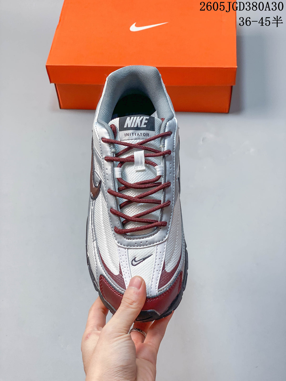 Nike Initiator Sneakers in Silver and Burgundy