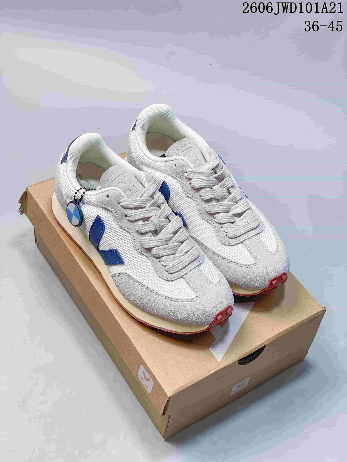 Veja Esplar Low-Top Sneakers in White and Blue