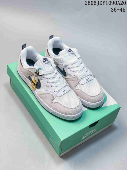 Nike SB Alleyoop Low-Top Skate Shoes White and Grey