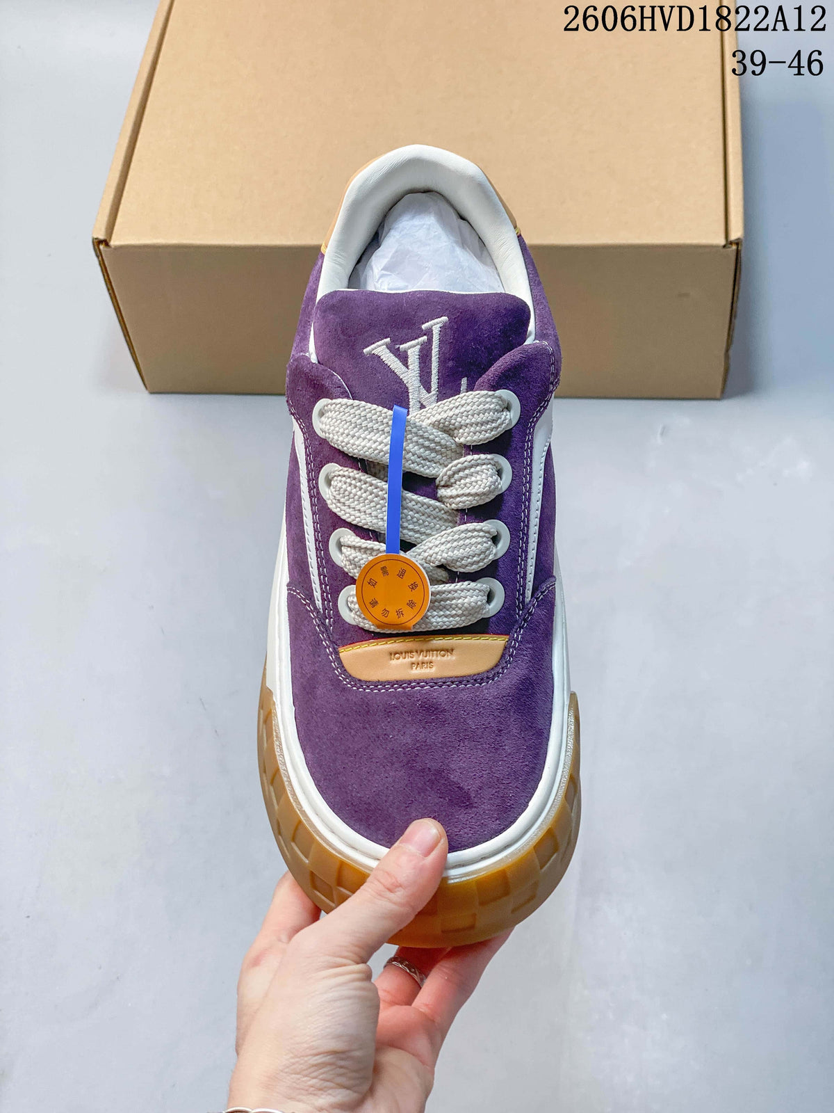Louis Vuitton Purple Low-Top Lace-Up Sneakers
