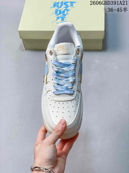 Nike Air Force 1 Low White and Blue Sneakers