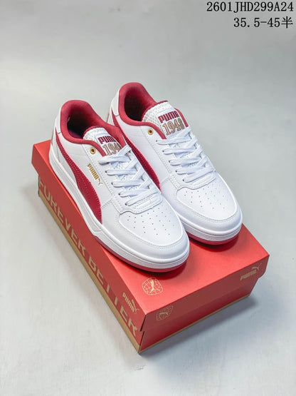 Puma Caven 2.0 White and Red Low-Top Sneakers 395082